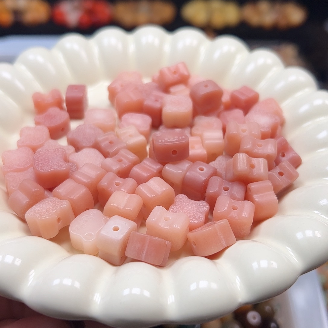 菩提根/象牙果手串卡13粉色小熊饼干20颗