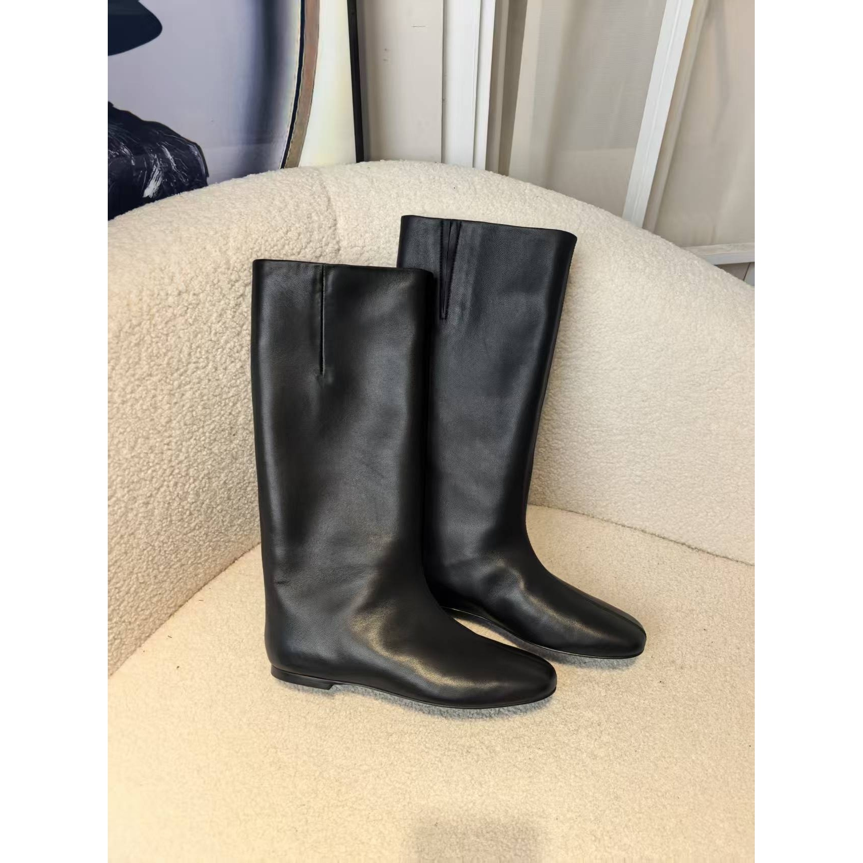 老王甄选 时尚百搭新款一脚蹬长筒时装靴