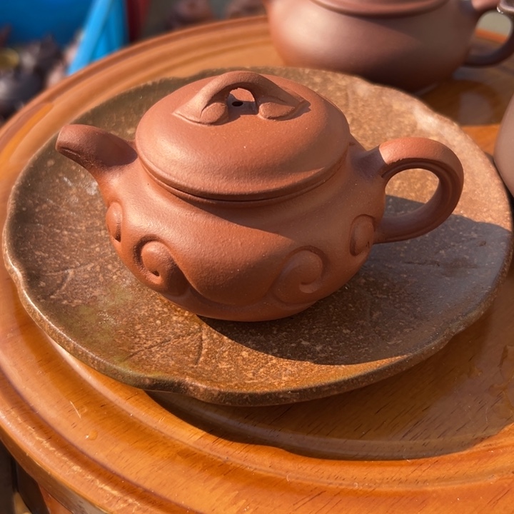 茶案紫砂红降坡仿古如意150cc