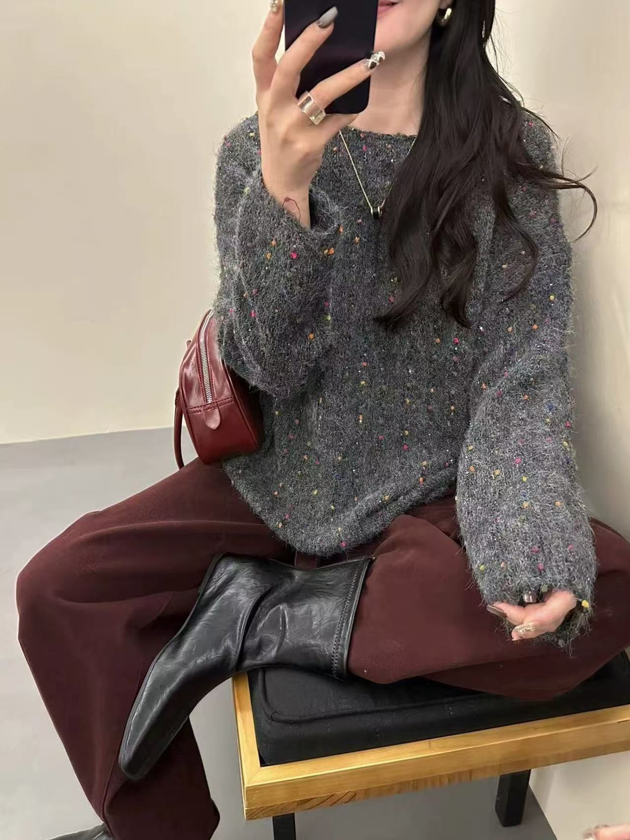 （秋日絮语）玉姐家韩系穿搭慵懒风高级感上衣f1639 J6201