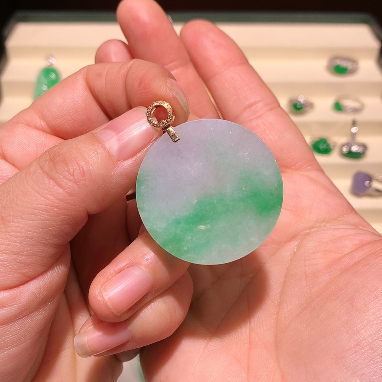 【闪购商品】翡翠颈饰18K金镶嵌缅甸A货