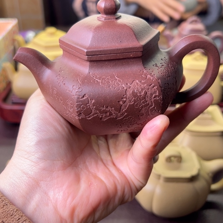 八***锋茶壶紫砂紫泥仿古微瑕