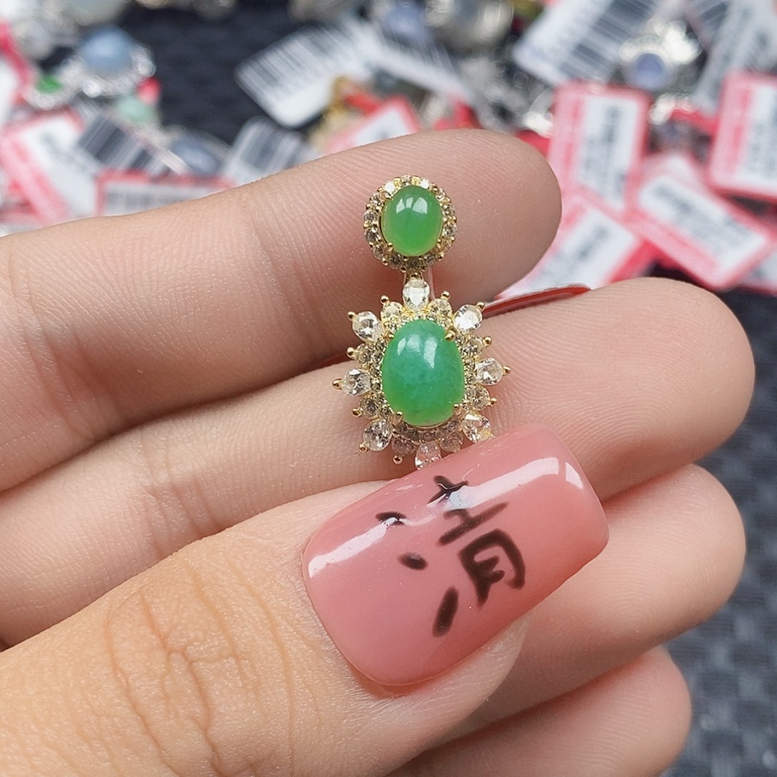 翡翠银S925镶嵌戒指
