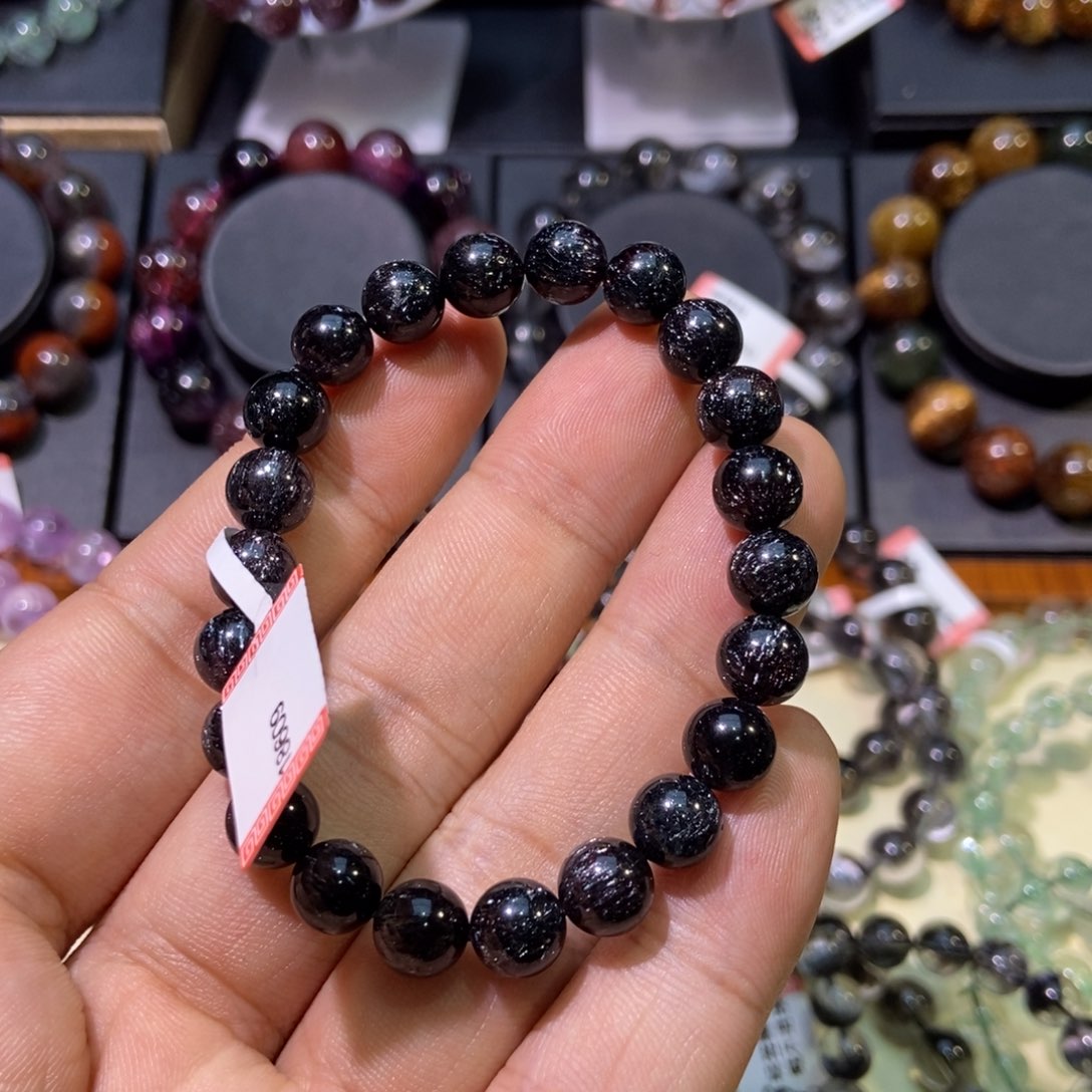 水晶手串未镶嵌九***喵黑加仑