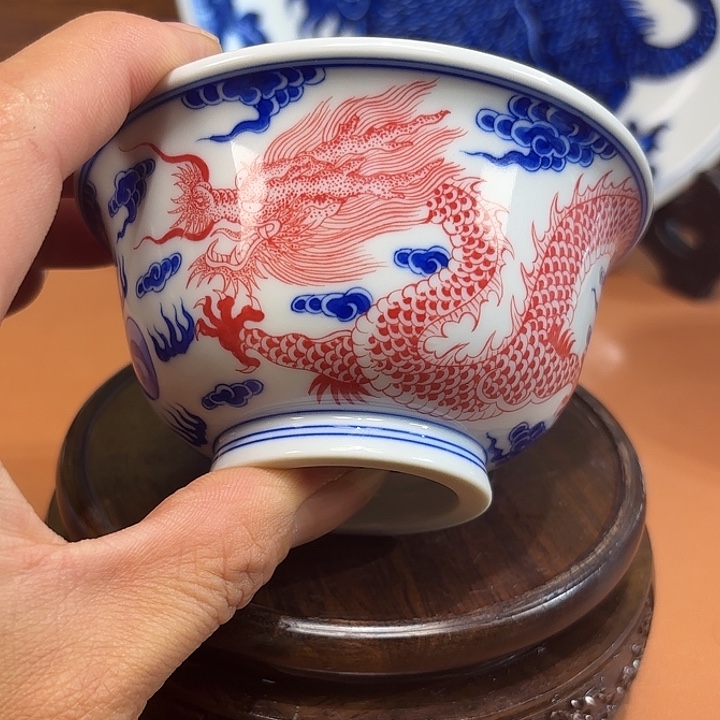 青花手工手绘龙压手
