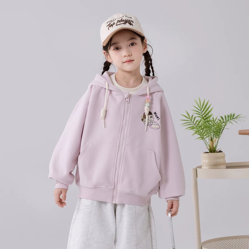 【清货】2025秋韩版东大门小女孩女童带帽开衫外套 D227 227 W B