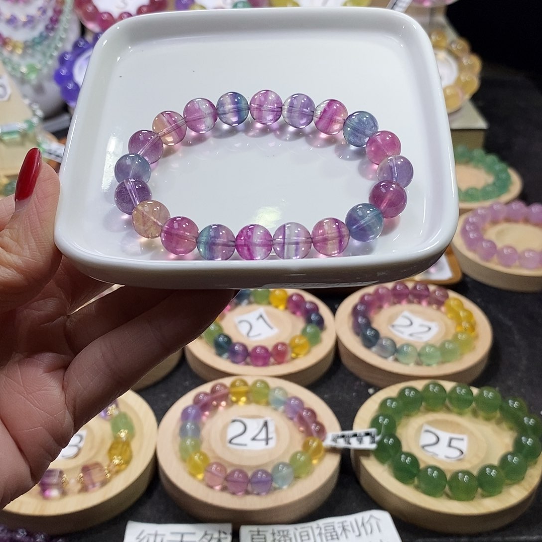 萤石手链未镶嵌独角兽西瓜9加