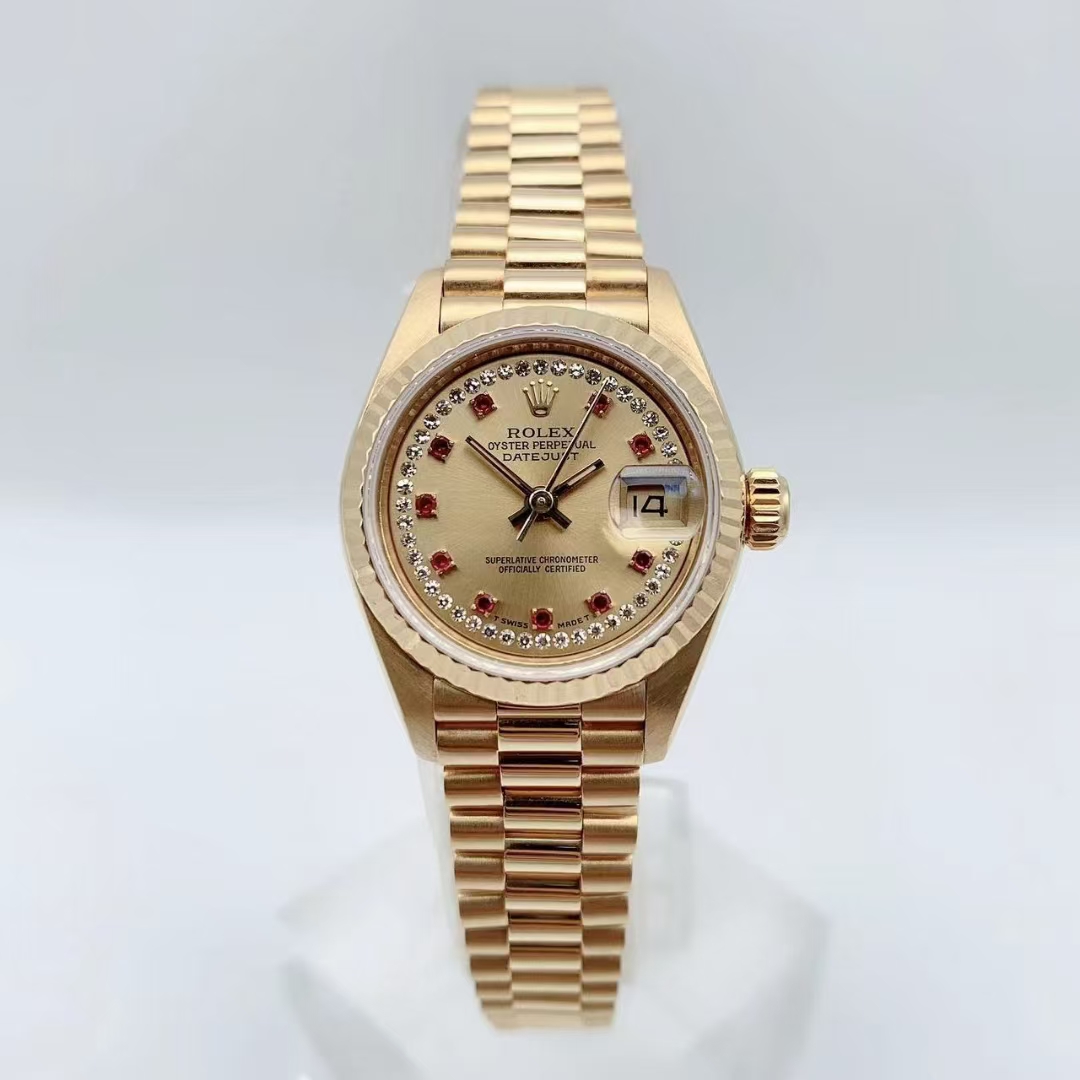 99新 Rolex/劳力士 日志69178红宝石原镶钻26表径单表
