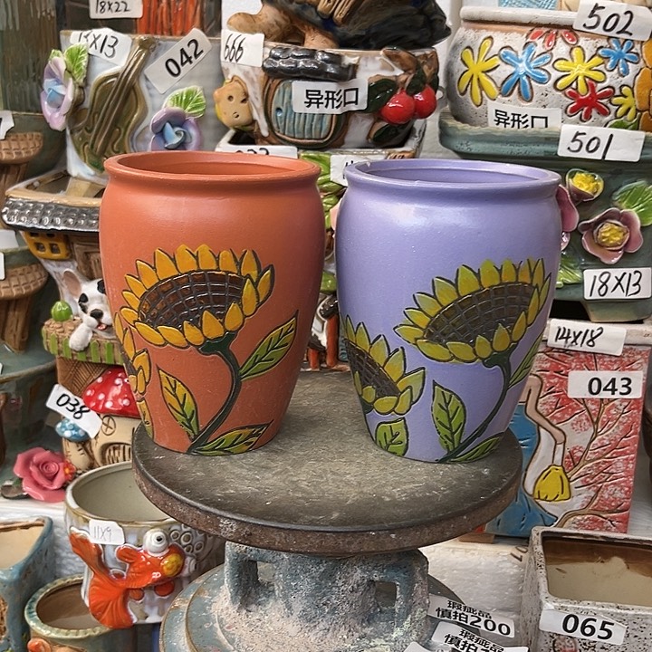 粗陶材质多肉花盆