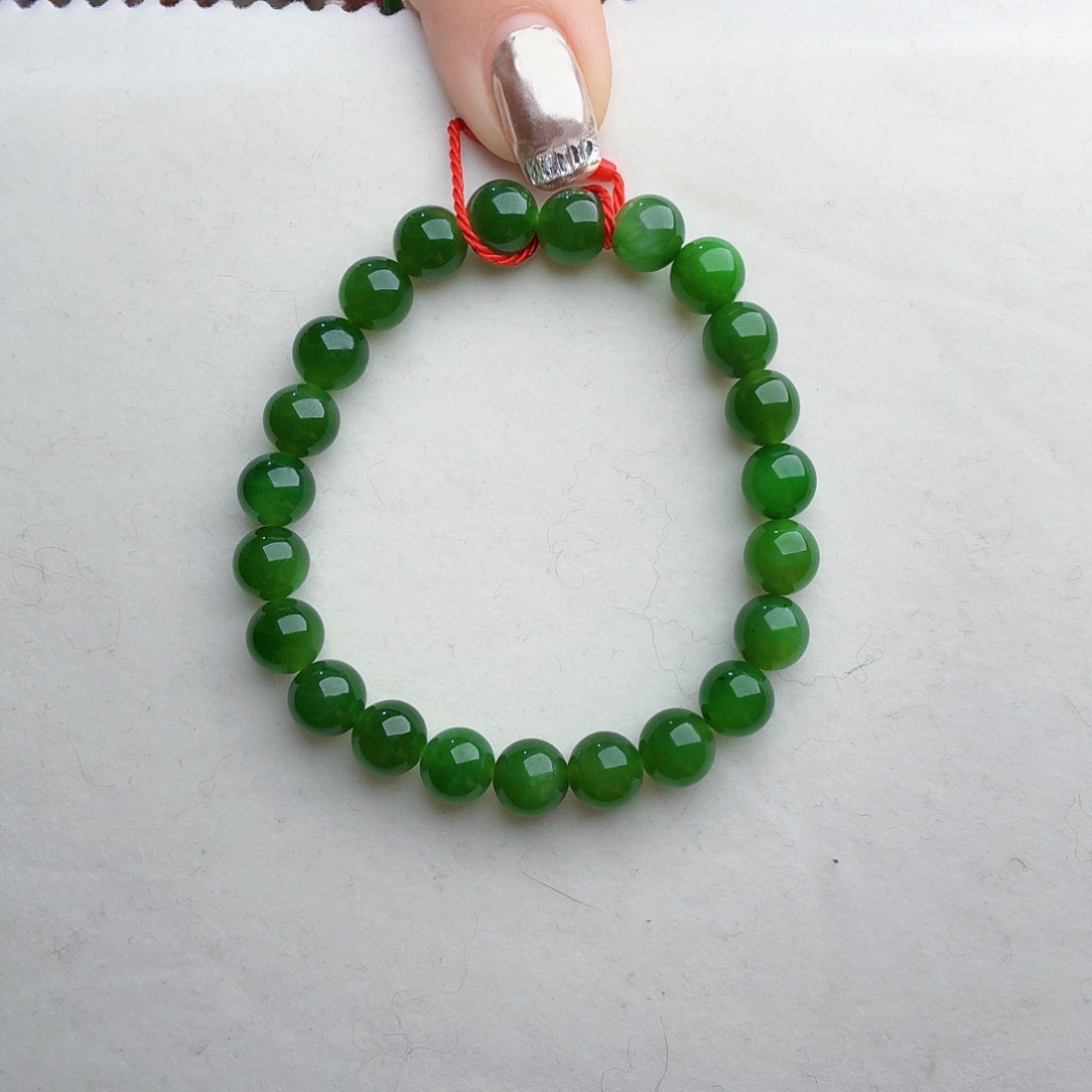 和田玉（碧玉）手链未镶嵌一*云