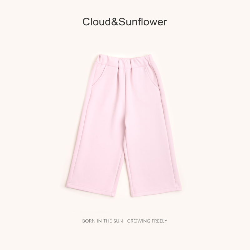 【云朵小葵】女童秋季新款原韩D纯色宽松百搭直筒休闲裤253170