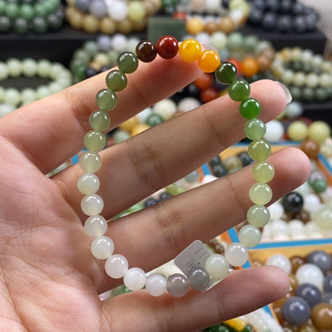 和田玉手串未镶嵌福利多宝手串z 6