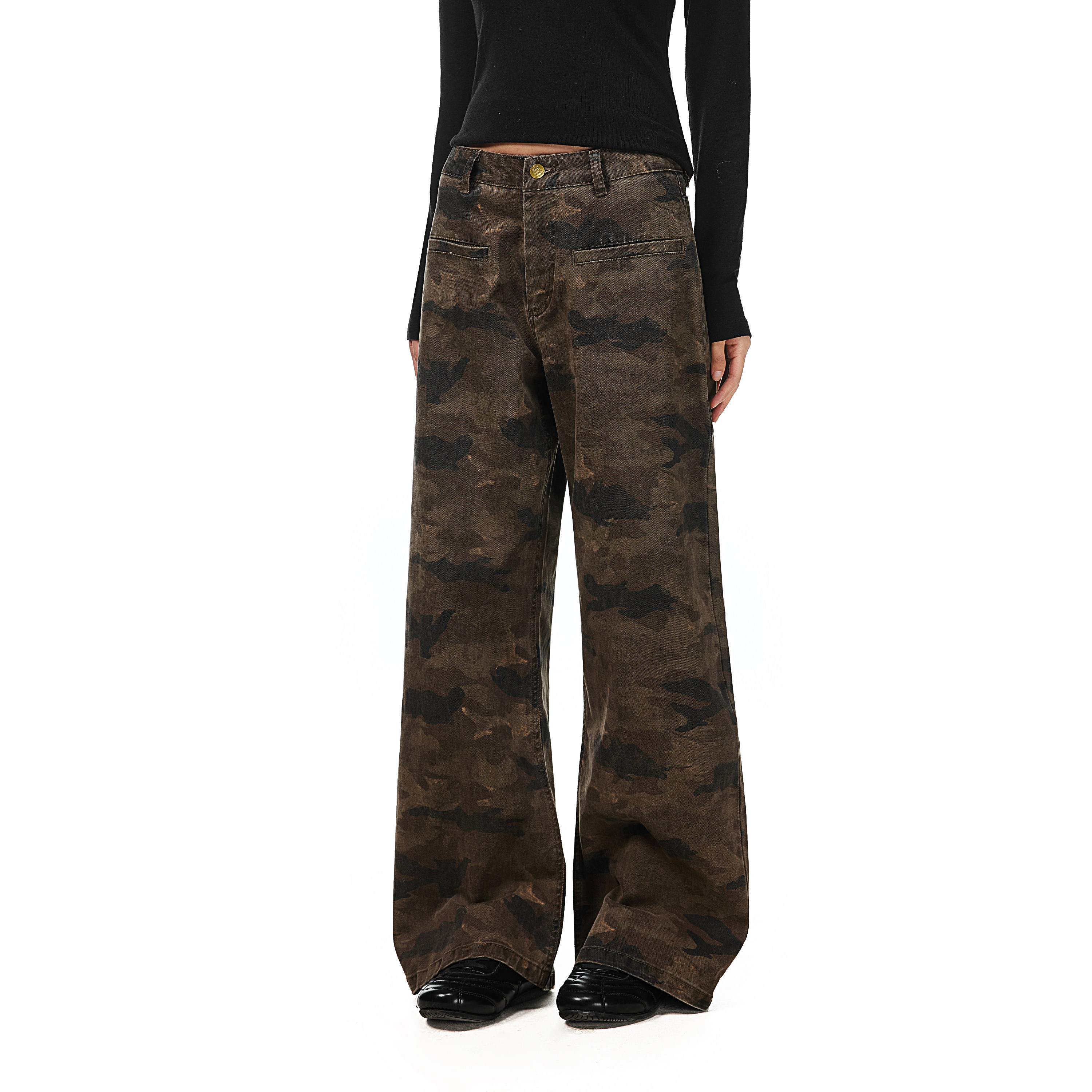 FDR 迷彩休闲直筒裤男女同款