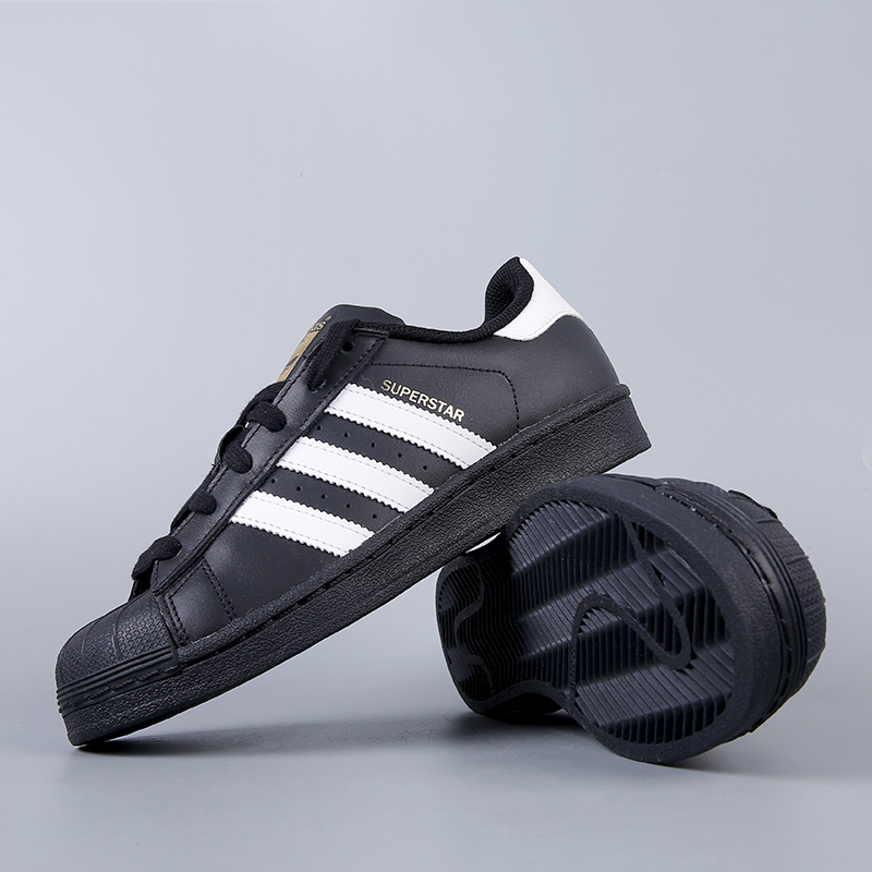 （直播断码专属）Adidas阿迪达斯金标黑武士贝壳时尚百搭板鞋B27140
