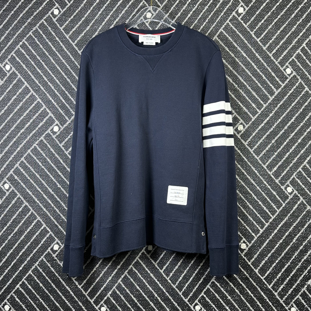95新 THOMBROWNE 经典海军蓝运动衫/2码/18166