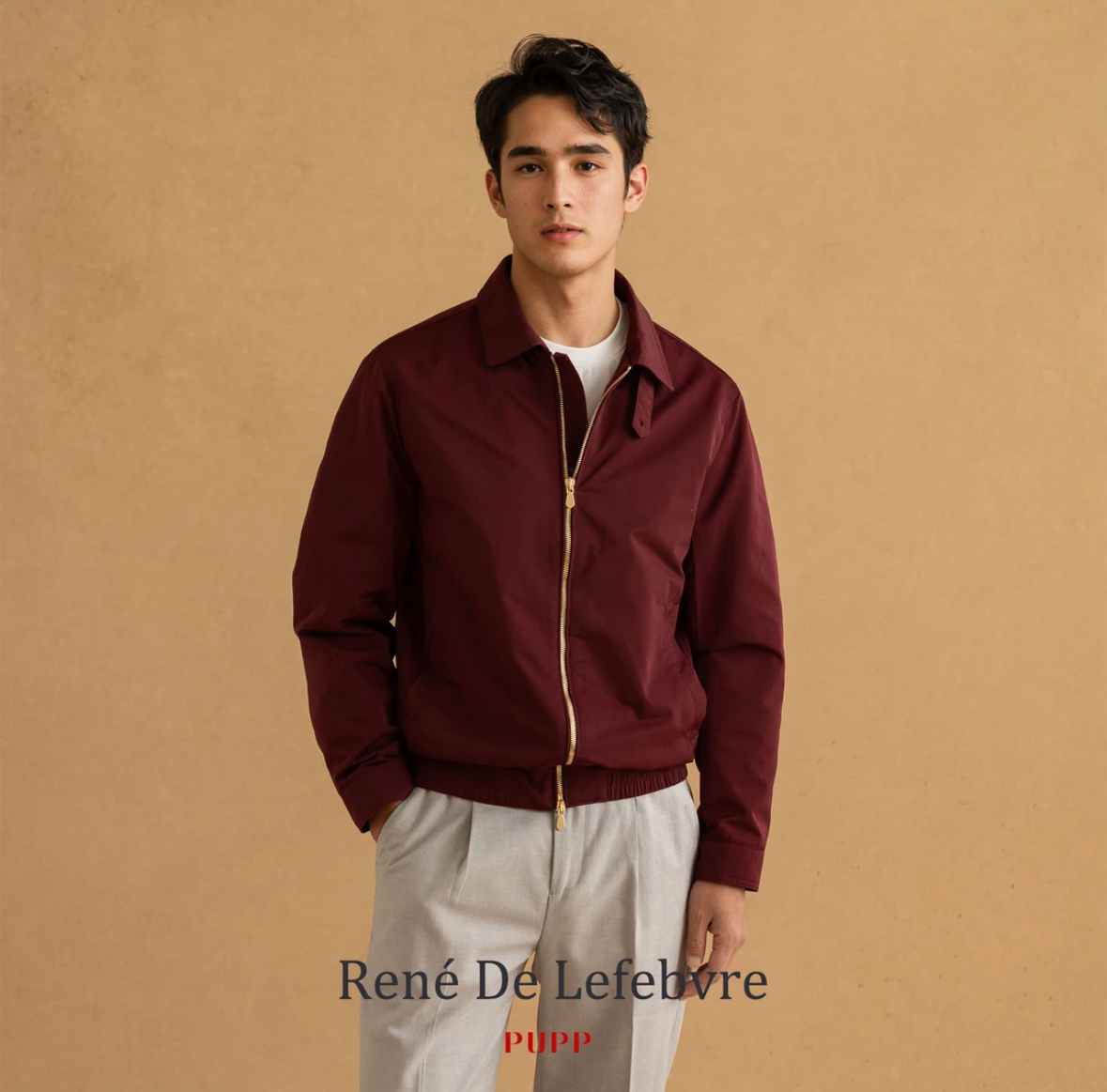 René De Lefebvre25秋季男士华达呢修身时尚户外休闲夹克外套