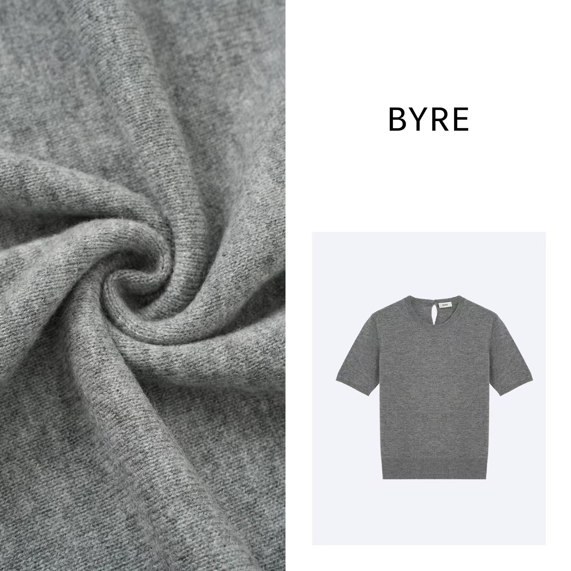 BY446 灰色羊毛半袖【干洗】