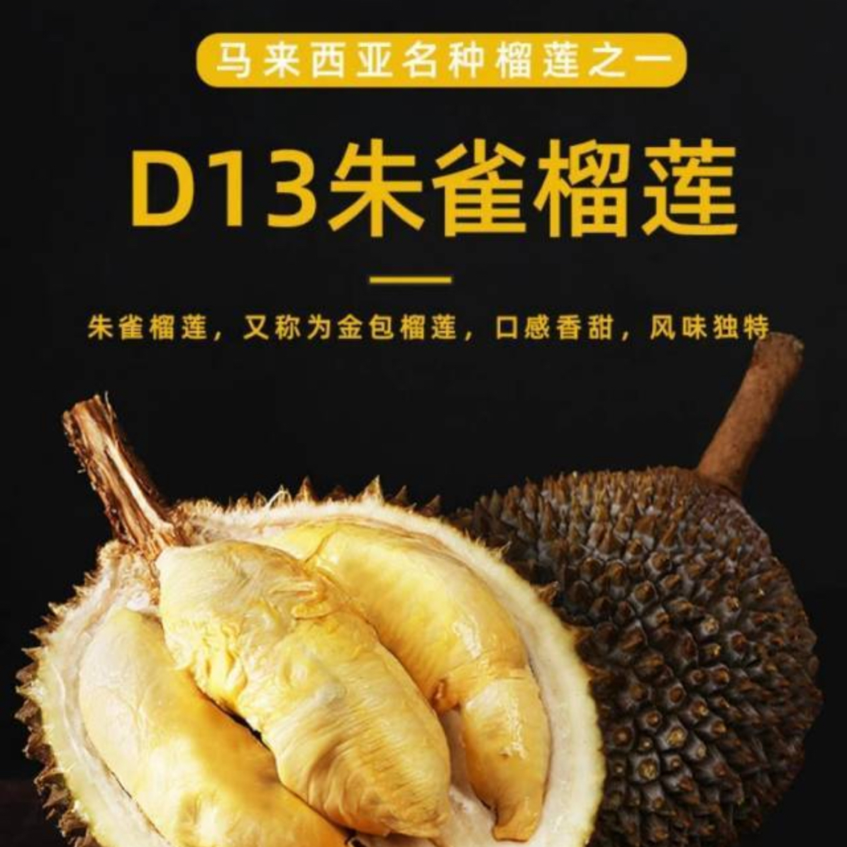 【D13朱雀榴莲】马来西亚进口榴莲保4房 顺丰包邮