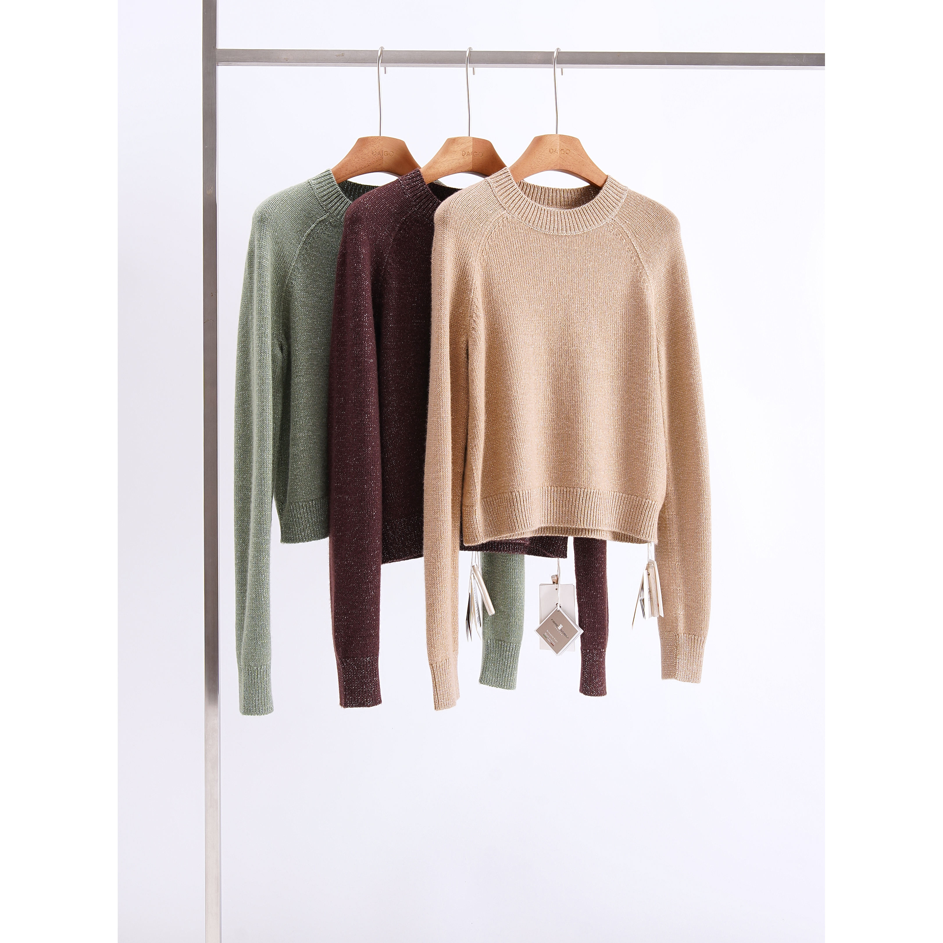 大果store【L*P蕉麻王国】意大利L*P蕉麻羊绒混纺麻花色套头针织衫