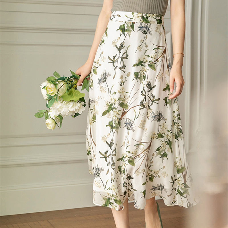 直播专属一号链接古着vintaga碎花半身裙vintage裙子中长款大摆