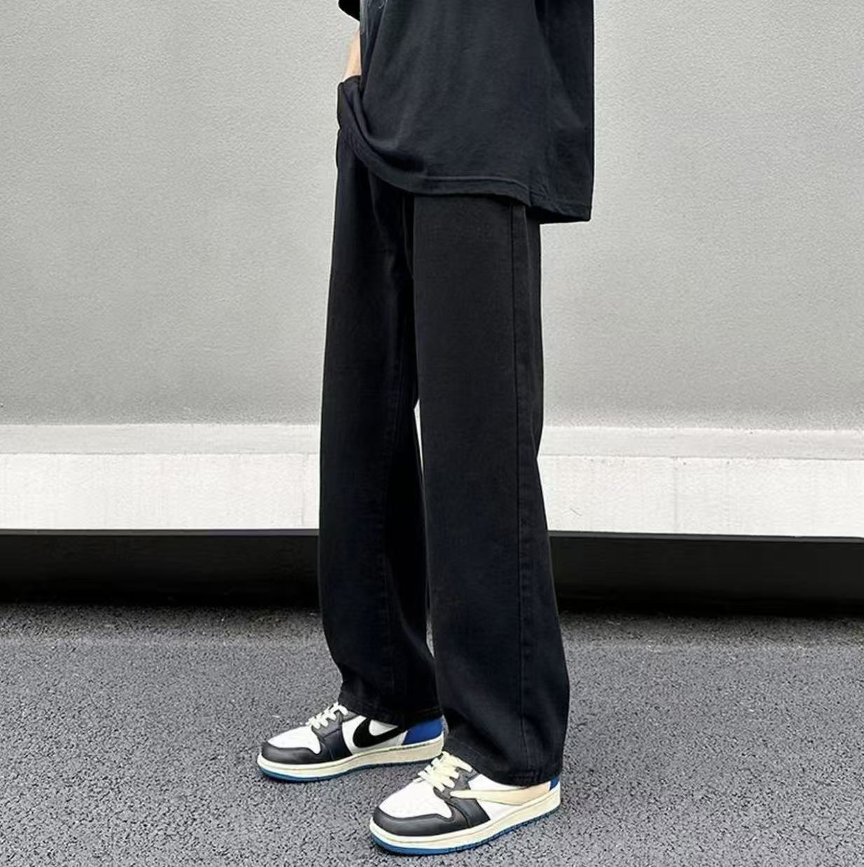 男士秋冬款牛仔裤休闲裤加绒加厚水洗直筒裤