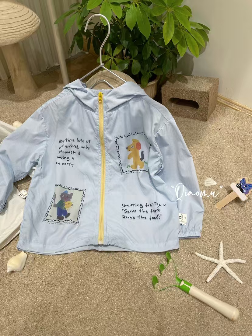 男童女童涂鸦狗狗撞色防晒衣  60329