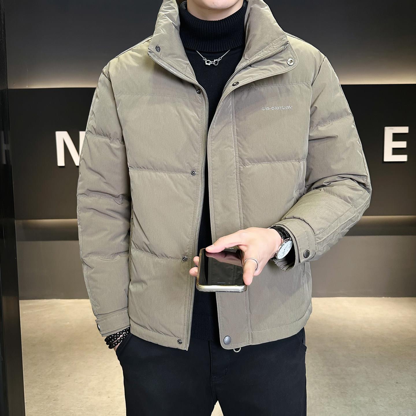 男士羽绒服男款冬季2025新款潮流立领修身加厚轻薄冬装短款外套男