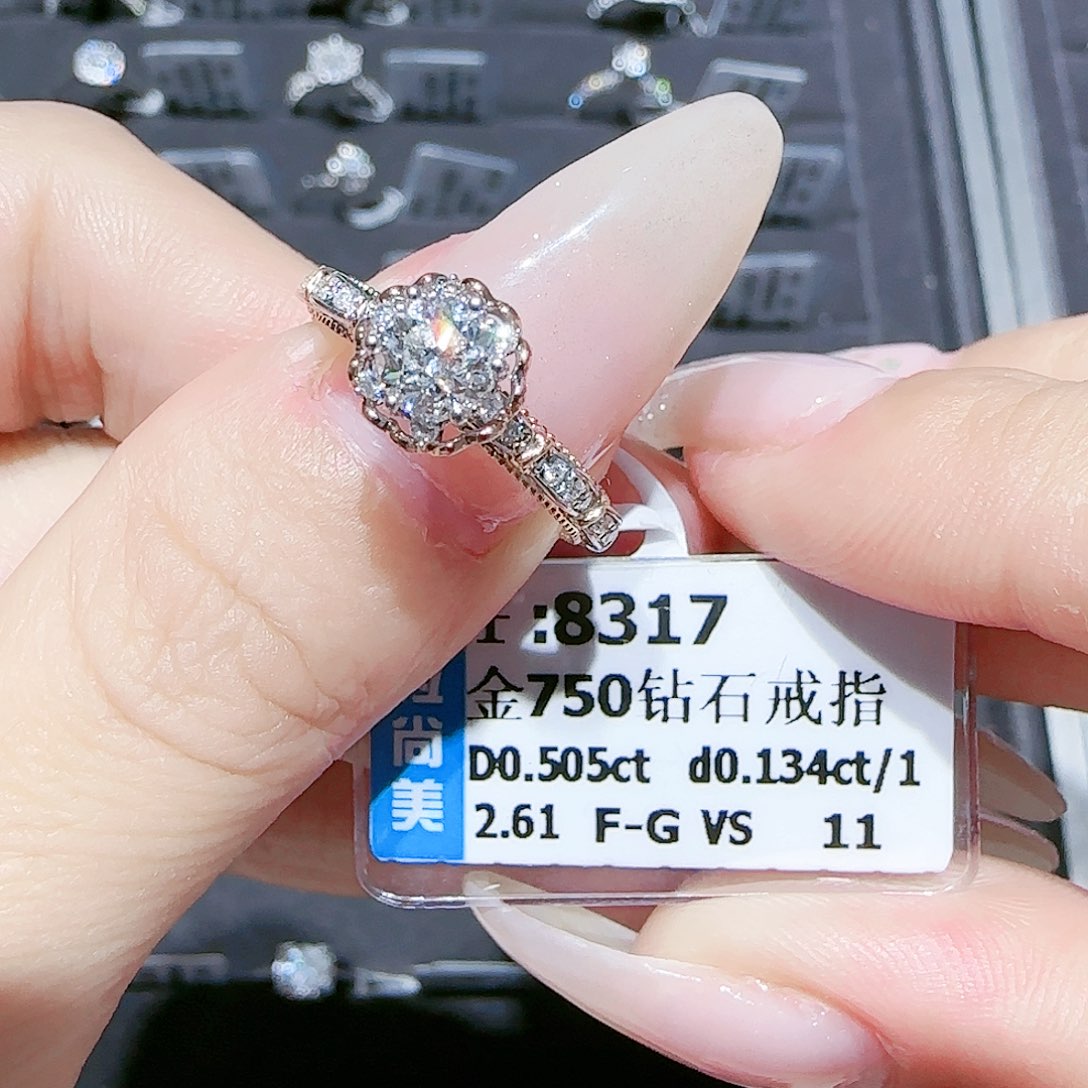 戒指/指环18K金镶嵌钻石