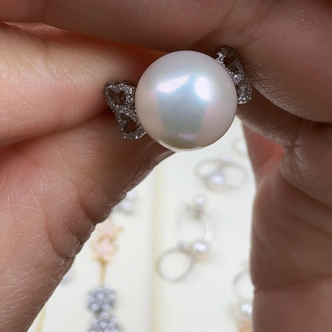 淡水珍珠戒指银S925镶嵌