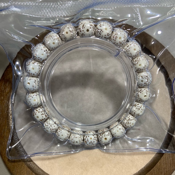 【Y424高瓷高抛】星月菩提毛感顺白大眼留白 卡11手串.