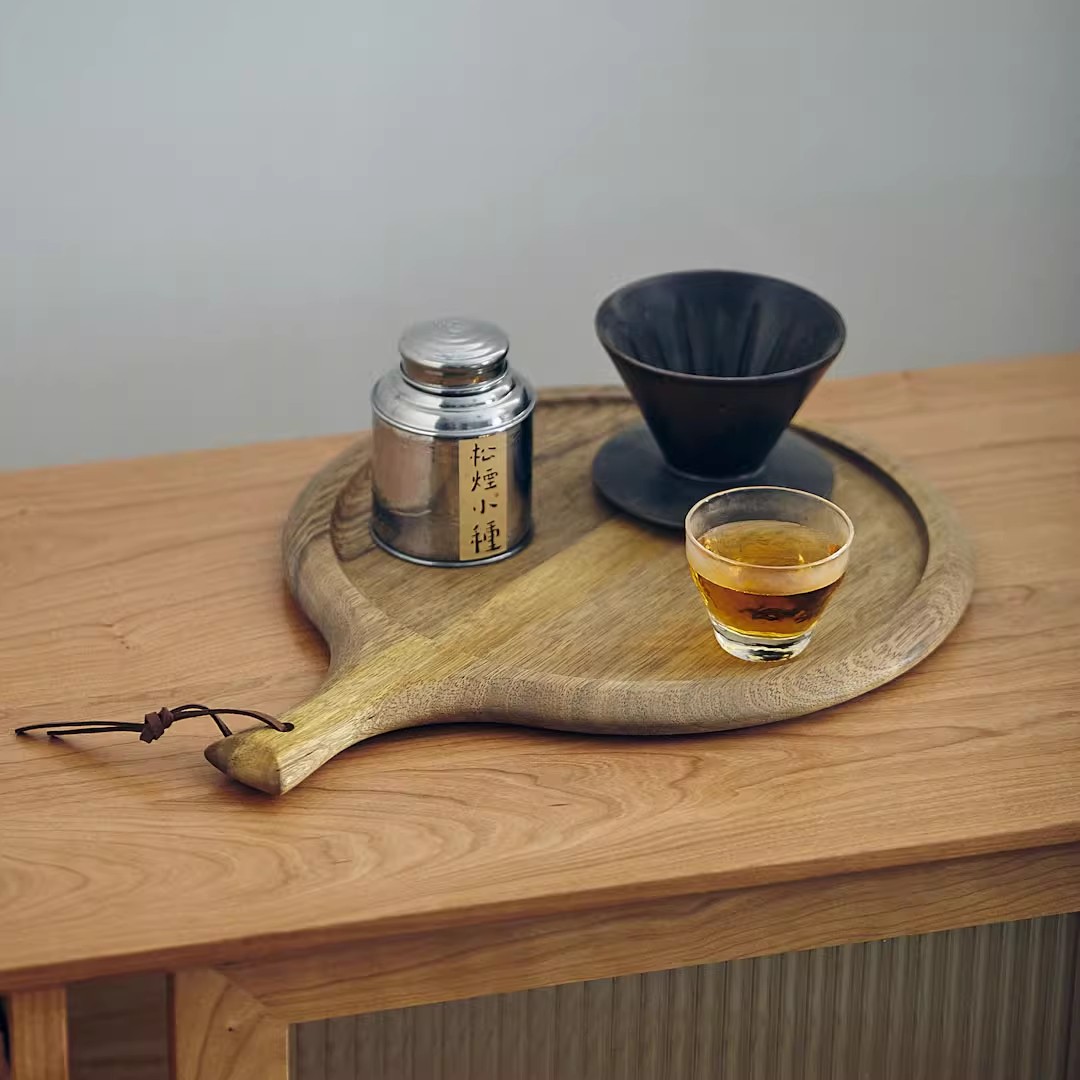 斑马木手柄托板披萨盘烘焙道具大号相思木平盘牛排盘早餐盘