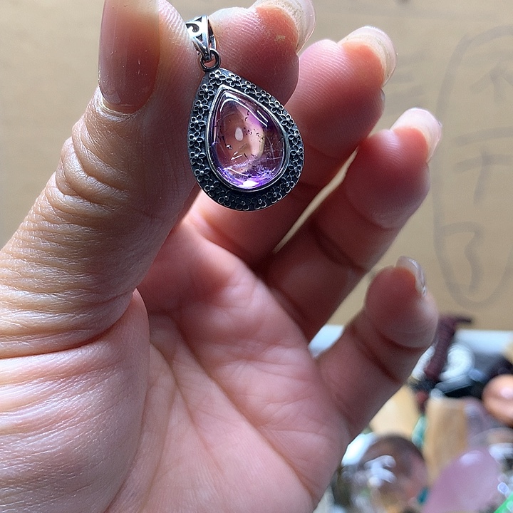 水晶水晶吊坠银S925镶嵌