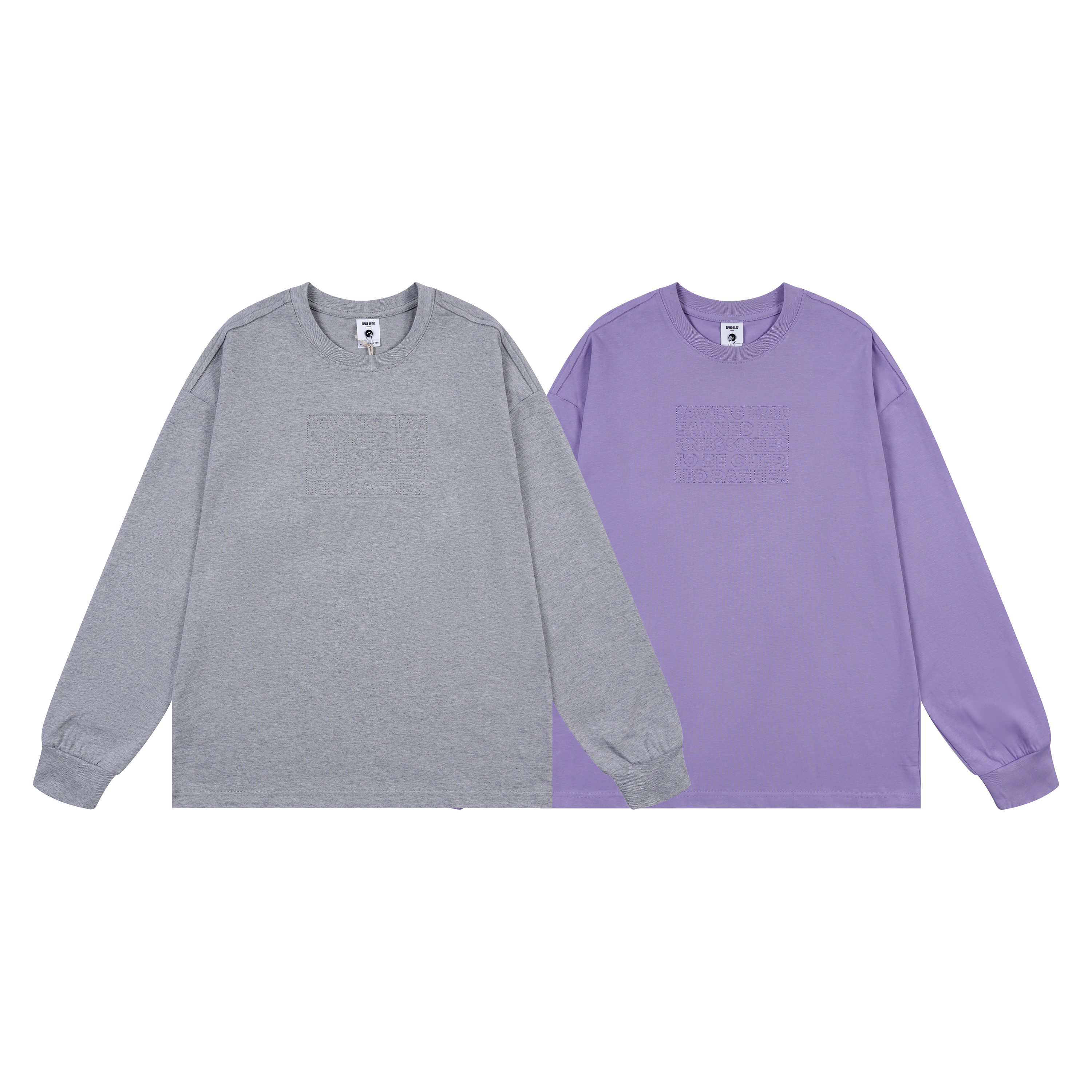 清仓款圆领长袖T恤百搭休闲潮流宽松秋季时尚户外情侣刺绣