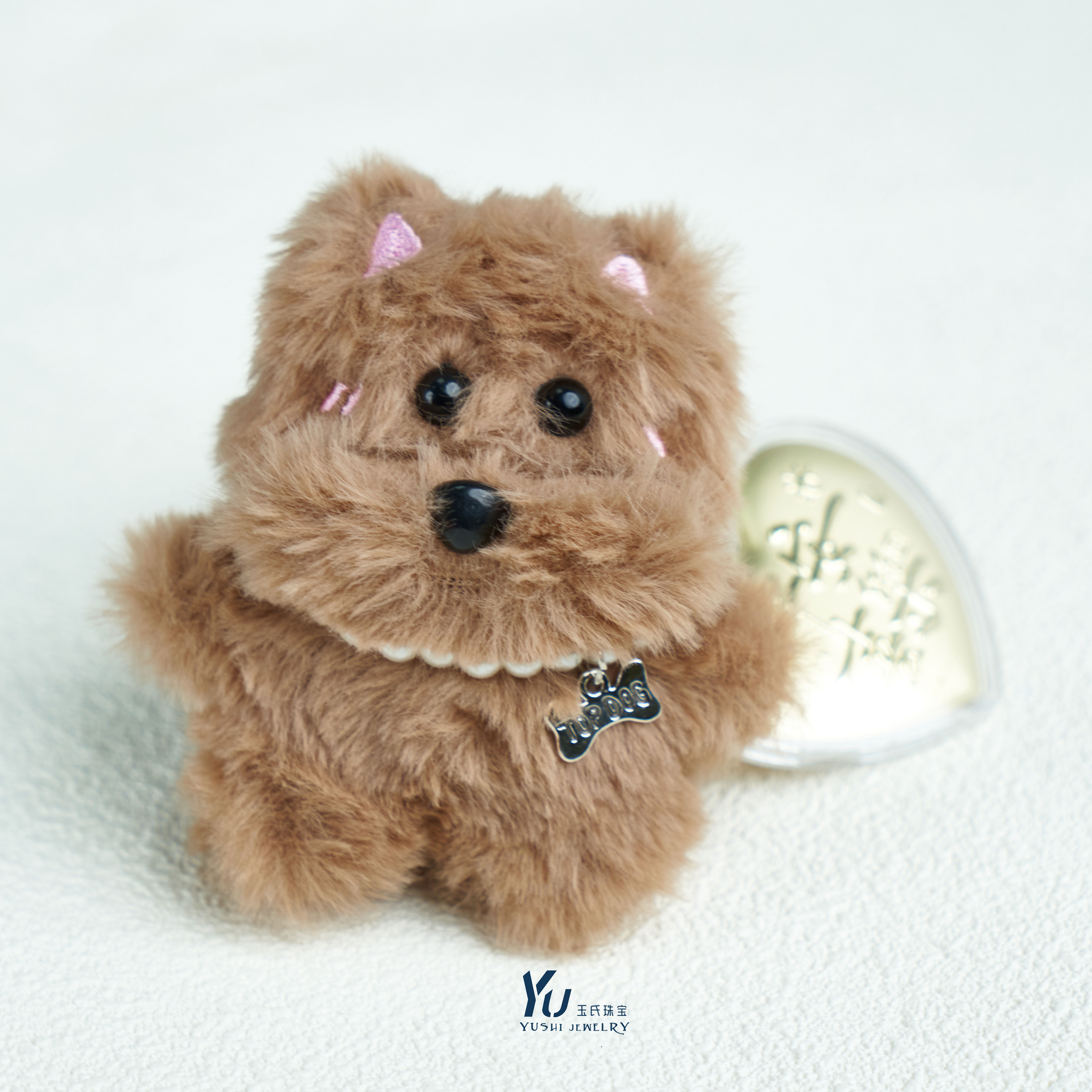 含金工艺品L【玉总珠宝】平安喜乐可爱小狗挂件 CAN1400799