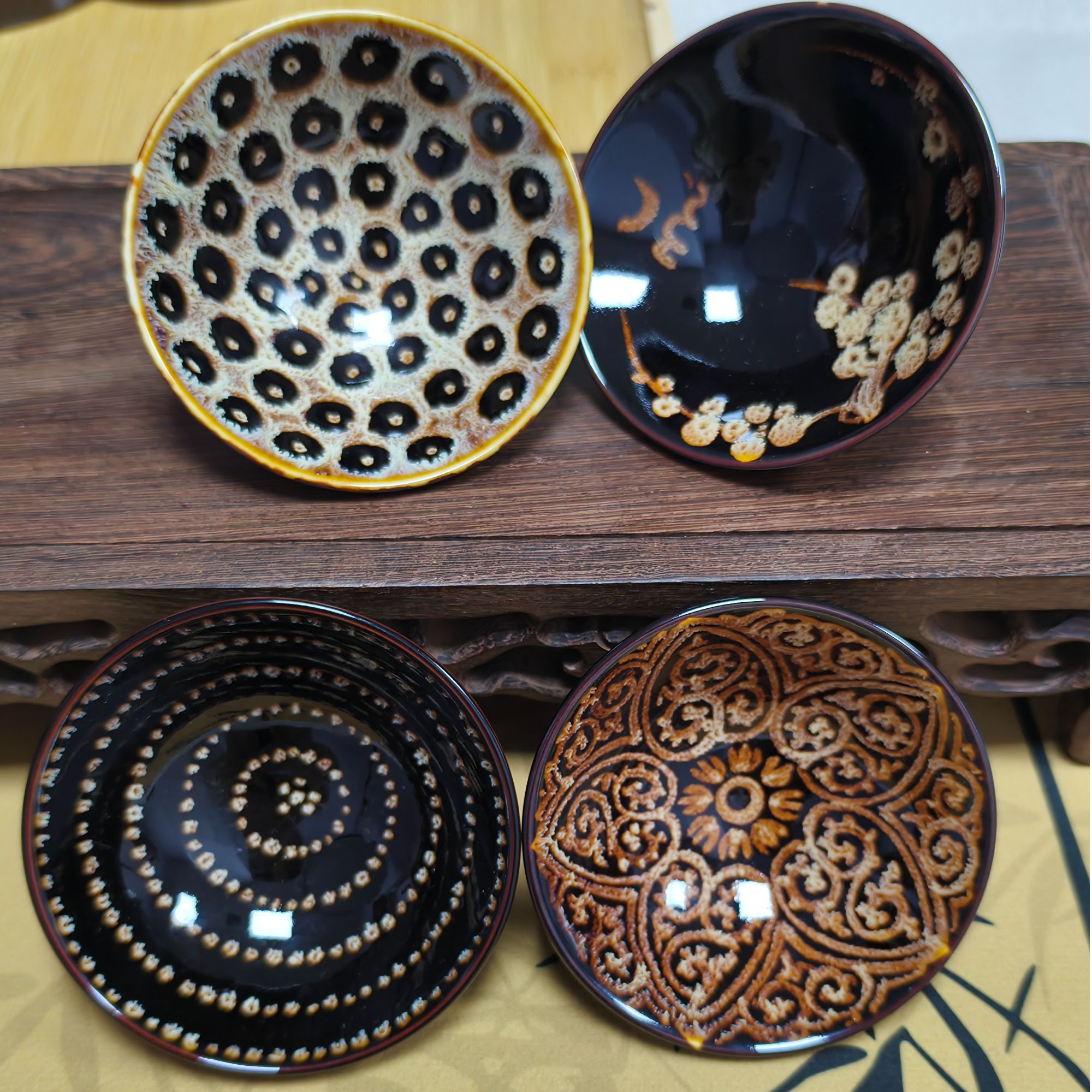 吉州窑各式图案主人杯陶瓷纯手工