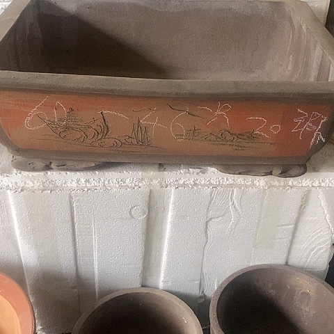 紫砂中国离心紫砂花盆，