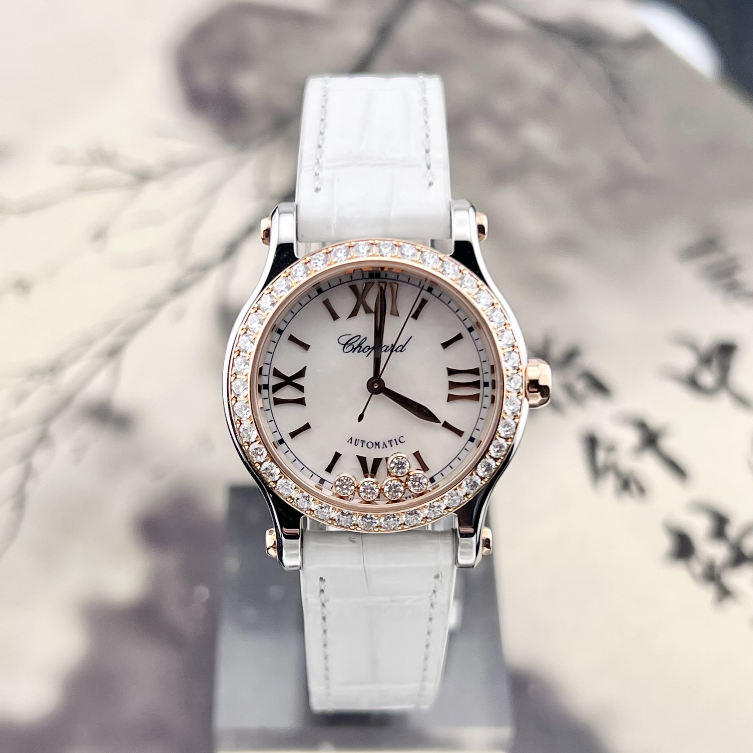 99新 Chopard/萧邦 19年全套 30mm 278573-6020 间金 原镶钻