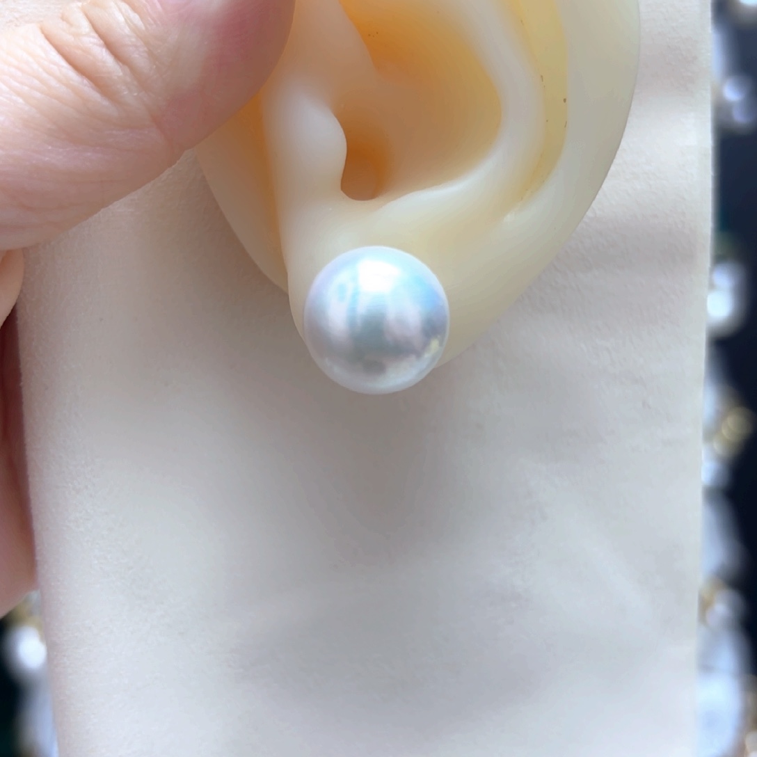 淡水珍珠耳饰银S925镶嵌