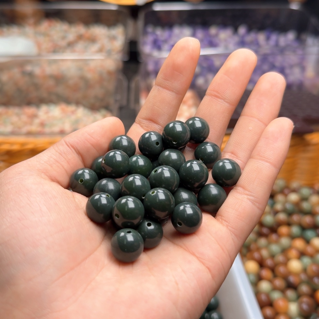 菩提根/象牙果吊坠50颗娘娘绿12圆