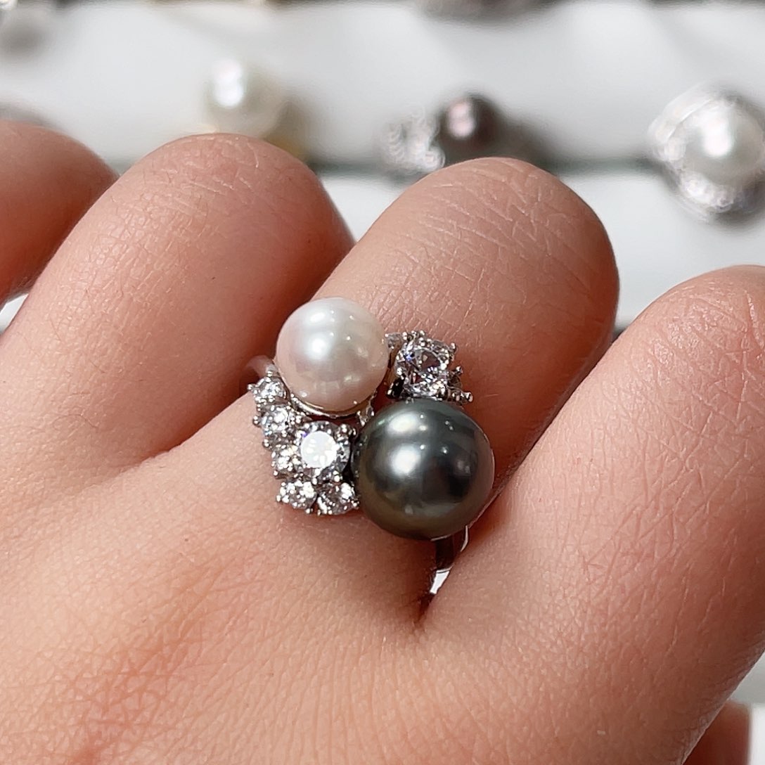 海水珍珠戒指银S925镶嵌