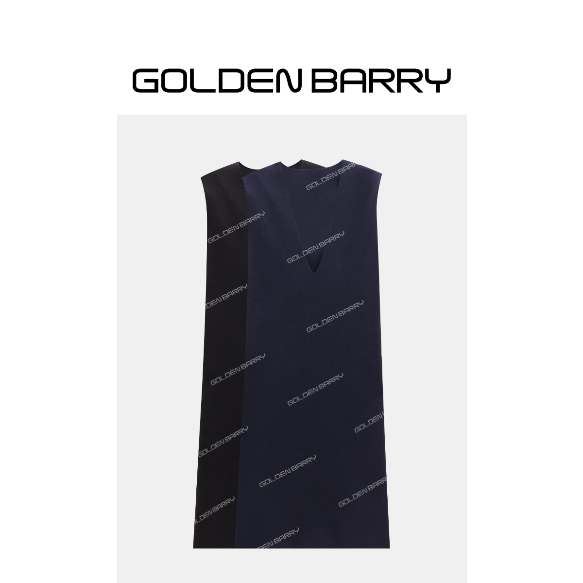 GOLDENBARRY【微瑕】305026“洋裙少女”深V领叠穿针织背心裙