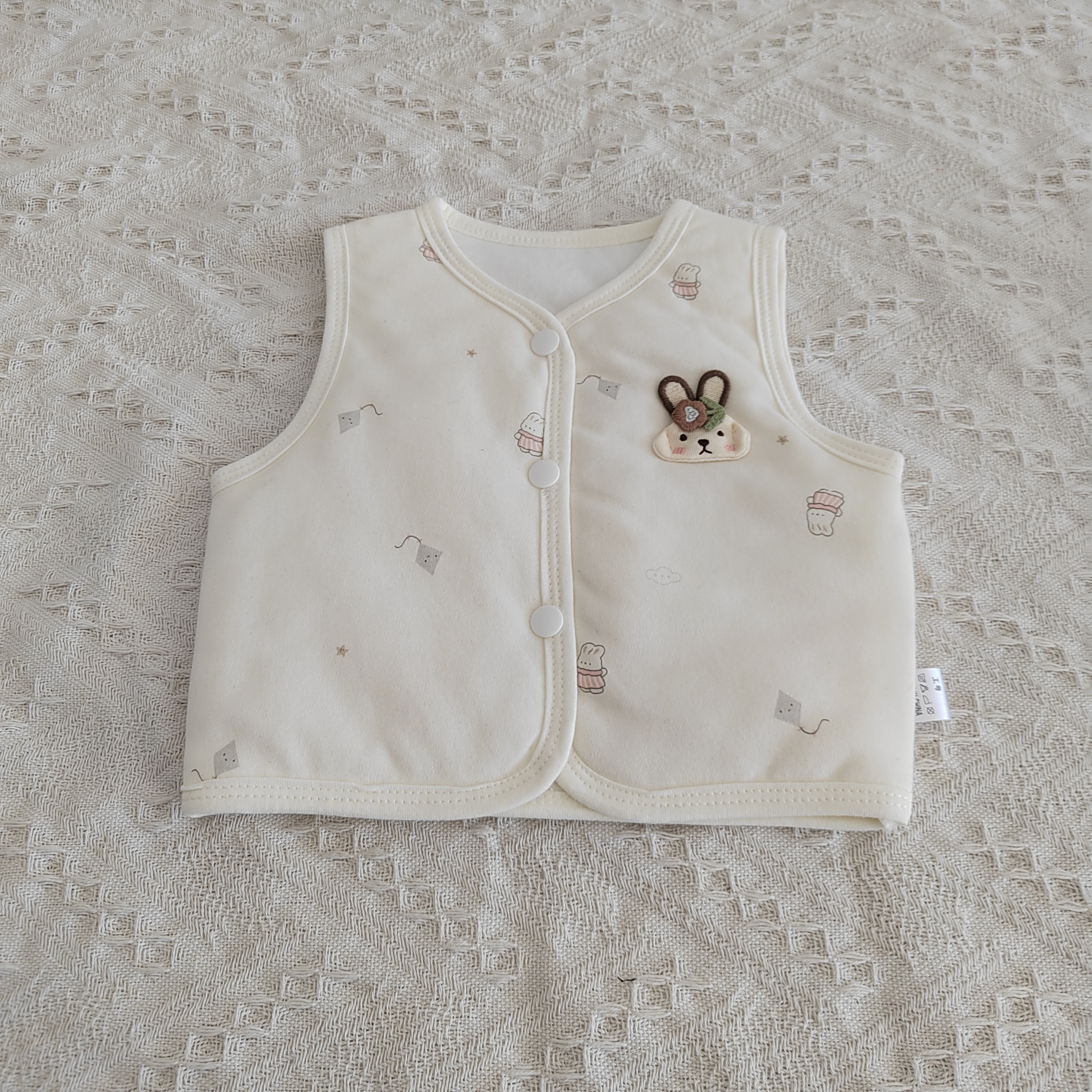 婴儿纯棉夹棉马甲秋冬款宝宝保暖背心婴幼儿坎肩马夹外套冬天