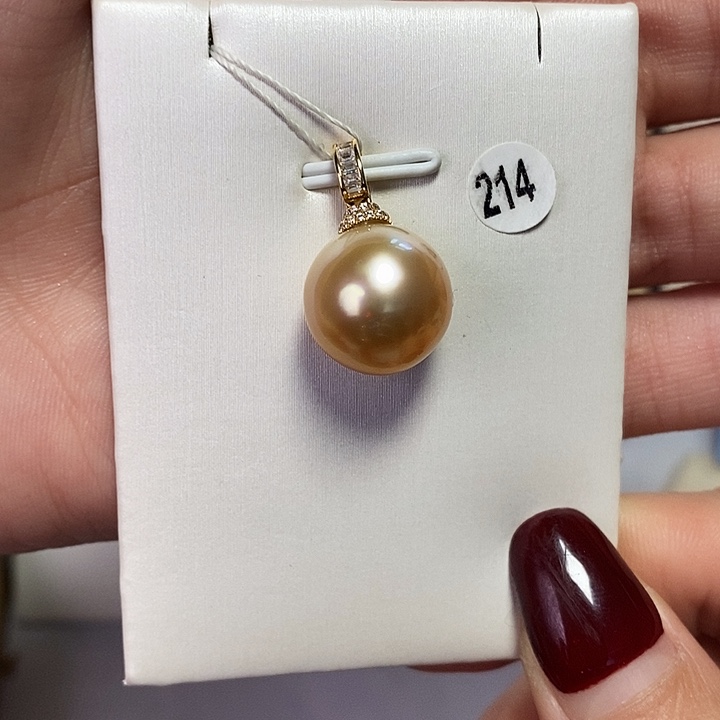 海水珍珠吊坠(不含链)18K金镶嵌