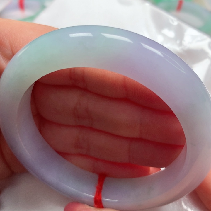 翡翠手镯未镶嵌冰胶春彩⭐️55