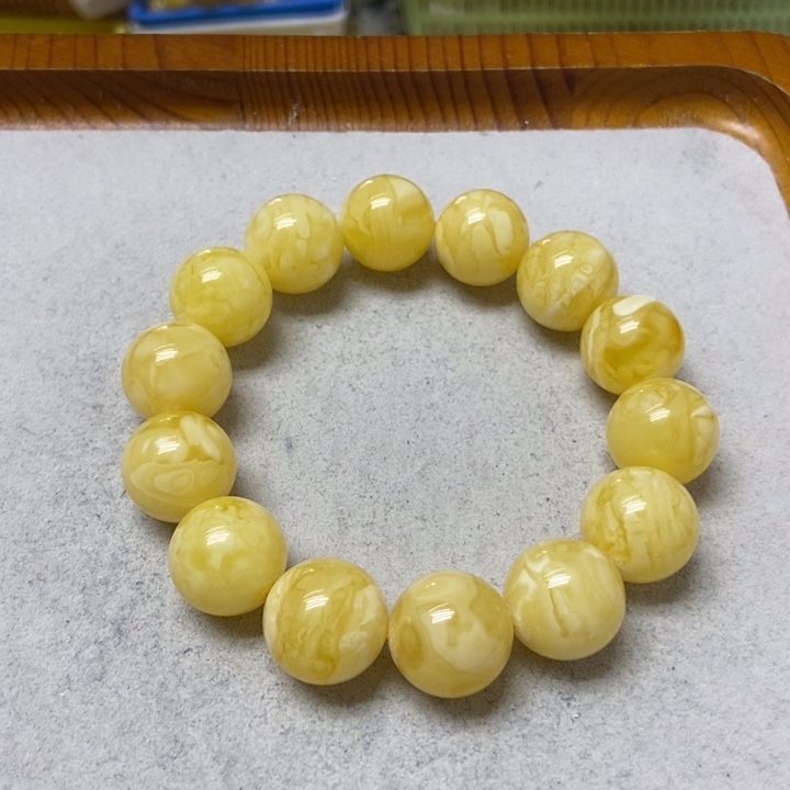 蜜蜡未镶嵌裸石手串