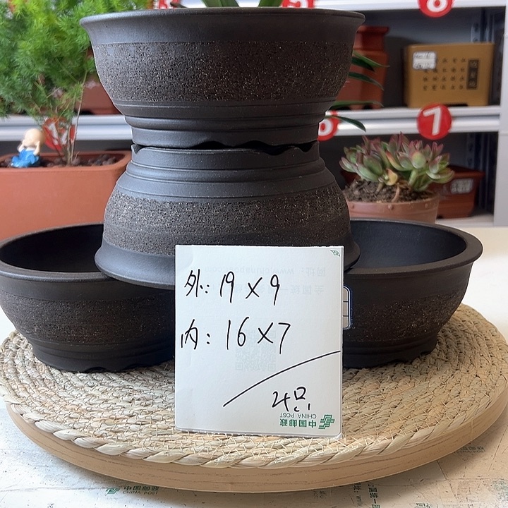 紫砂花盆蛇年大吉