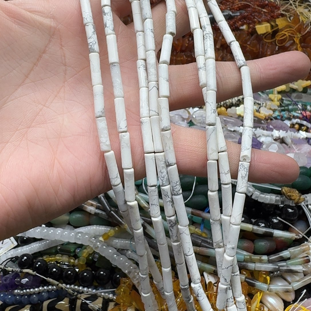 玛瑙/玉髓合金珠宝半成品一条4x13m白松管珠