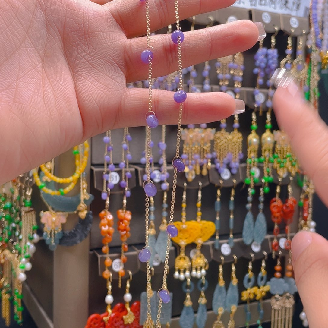 翡翠耳饰合金翡翠首饰