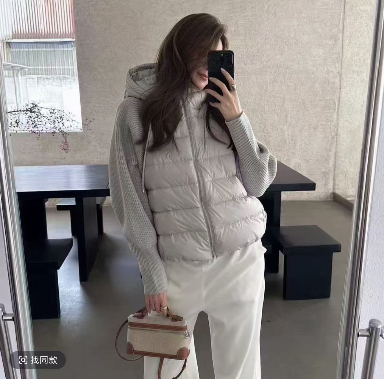 轻薄拼接假两件棉服女2025新款秋冬短款棉衣韩系保暖小个子外套潮