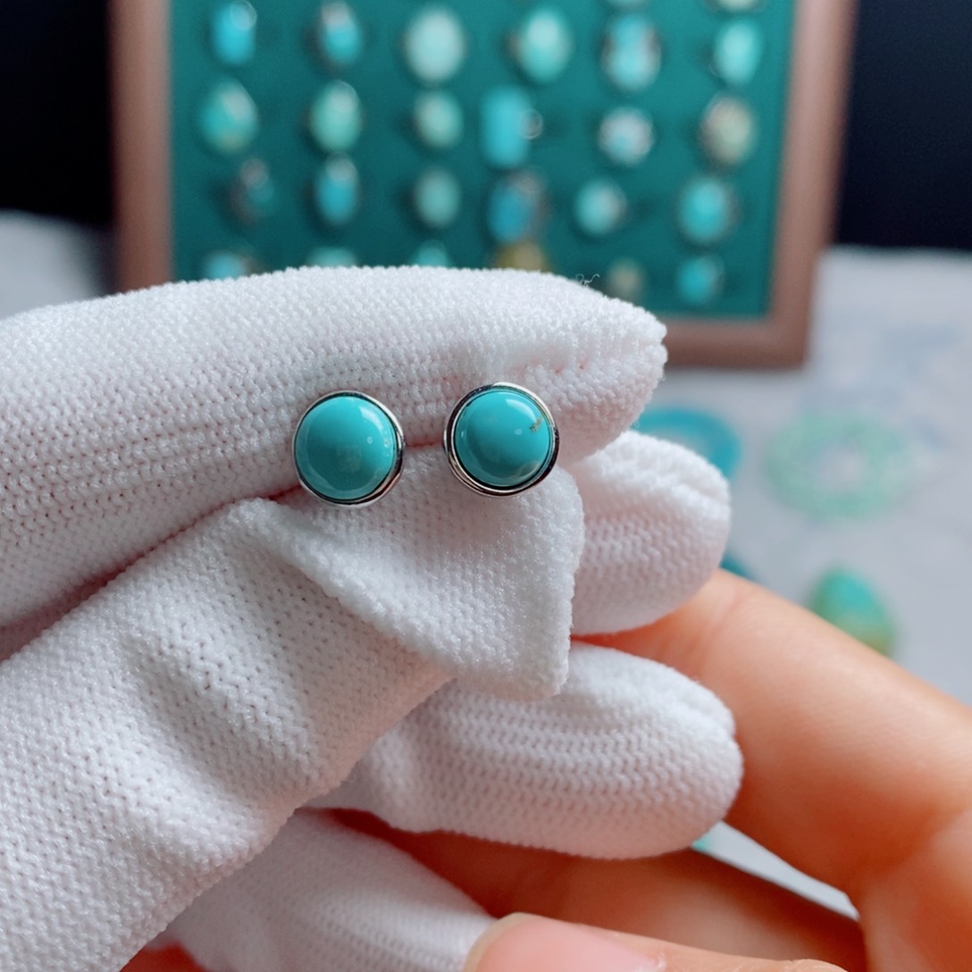 绿松石颈饰银S925镶嵌